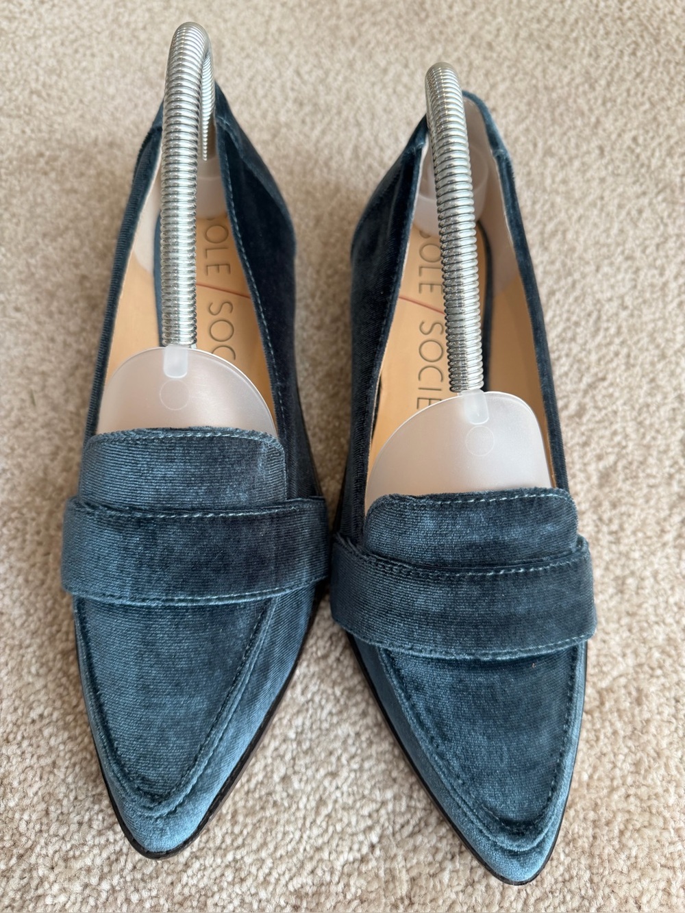 Sole Society Blue Velvet Flat Shoes Size 7